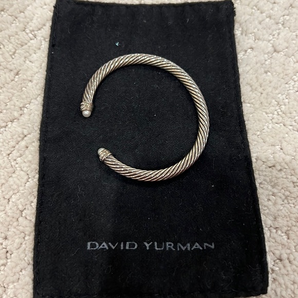 David Yurman Cable Classics Bracelet Sterling Silver w/ Pearls & Pavé Diamonds - Picture 2 of 7
